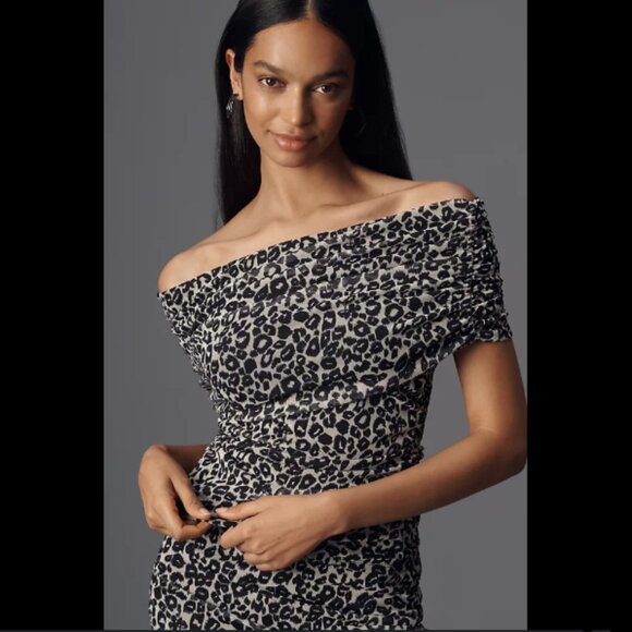 Brand New Maeve Off-The-Shoulder Mesh Top - Picture 1 of 6